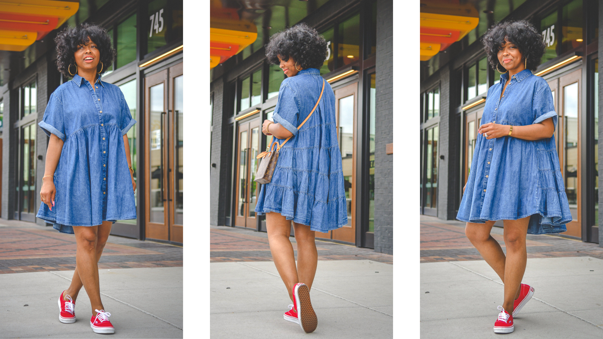 SWEENEE STYLE, OUTFIT IDEA, DENIM DRESS, SUMMER OUTFIT IDEA