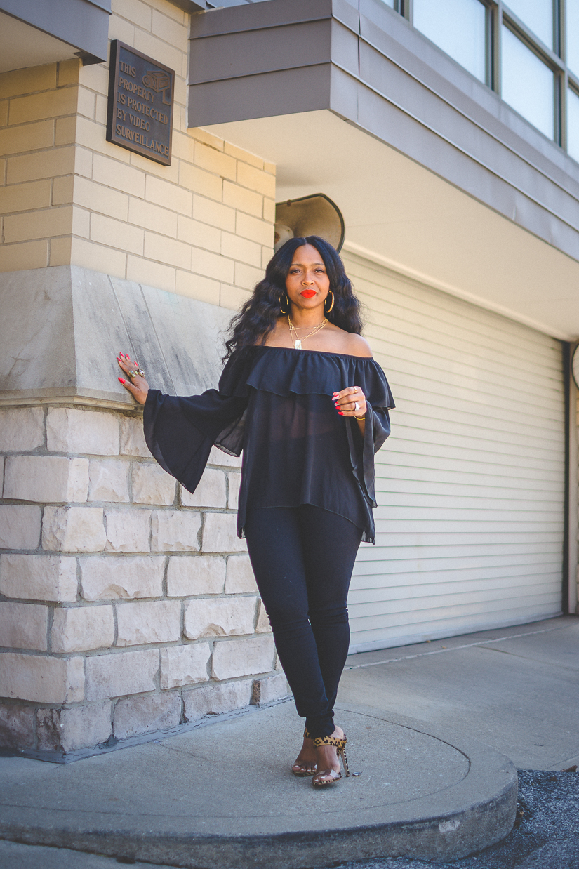 SWEENEE STYLE, OUTFIT IDEA, HOW TO WEAR ALL BLACK, LEOPARD SANDALS, EASY OUTFIT IDEAS, INDIANAPOLIS STYLE BLOG, BLACK GIRLS WHO BLOG