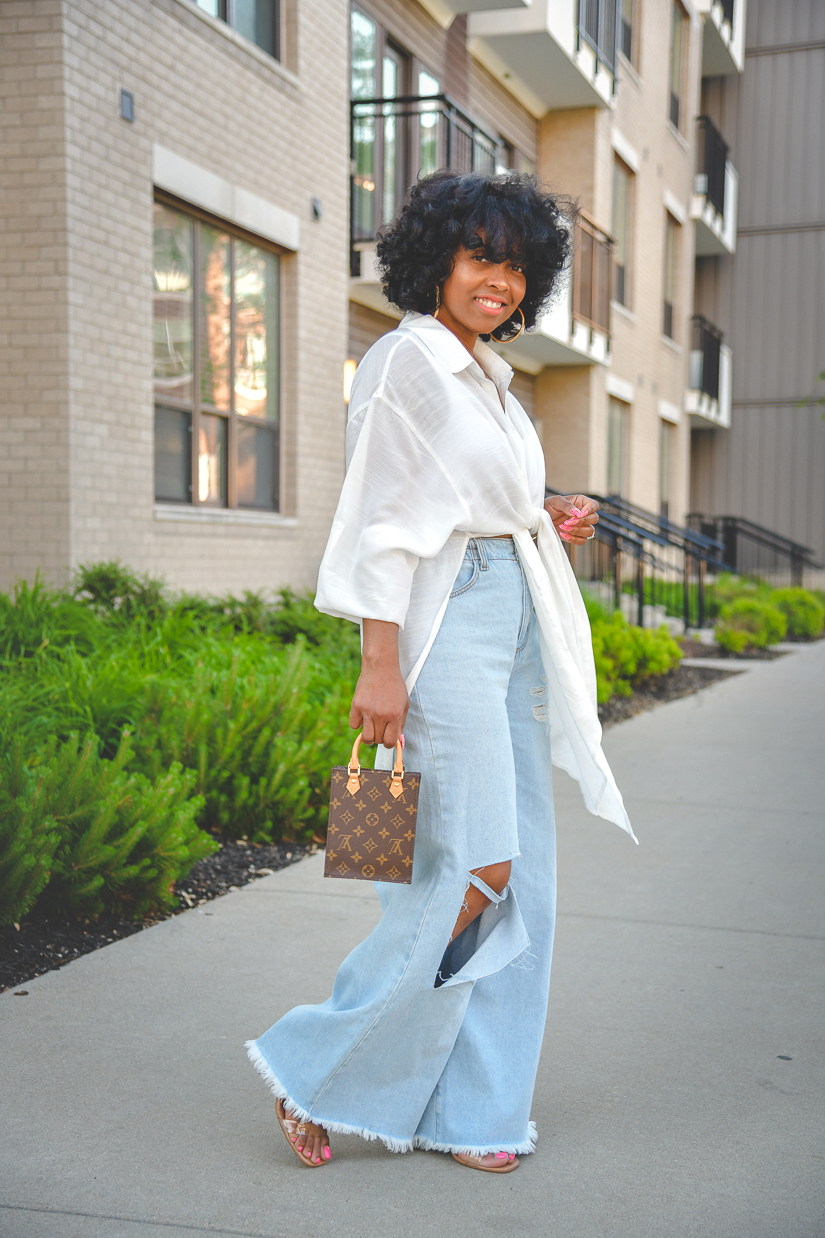 Sweenee Style, Spring Outfit Idea, How to wear distressed denim, Natural Hair, Black Girls who blog, Indianapolis Fashion blog