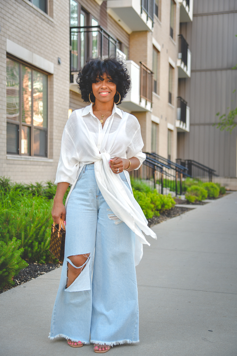Sweenee Style, Spring Outfit Idea, How to wear distressed denim, Natural Hair, Black Girls who blog, Indianapolis Fashion blog