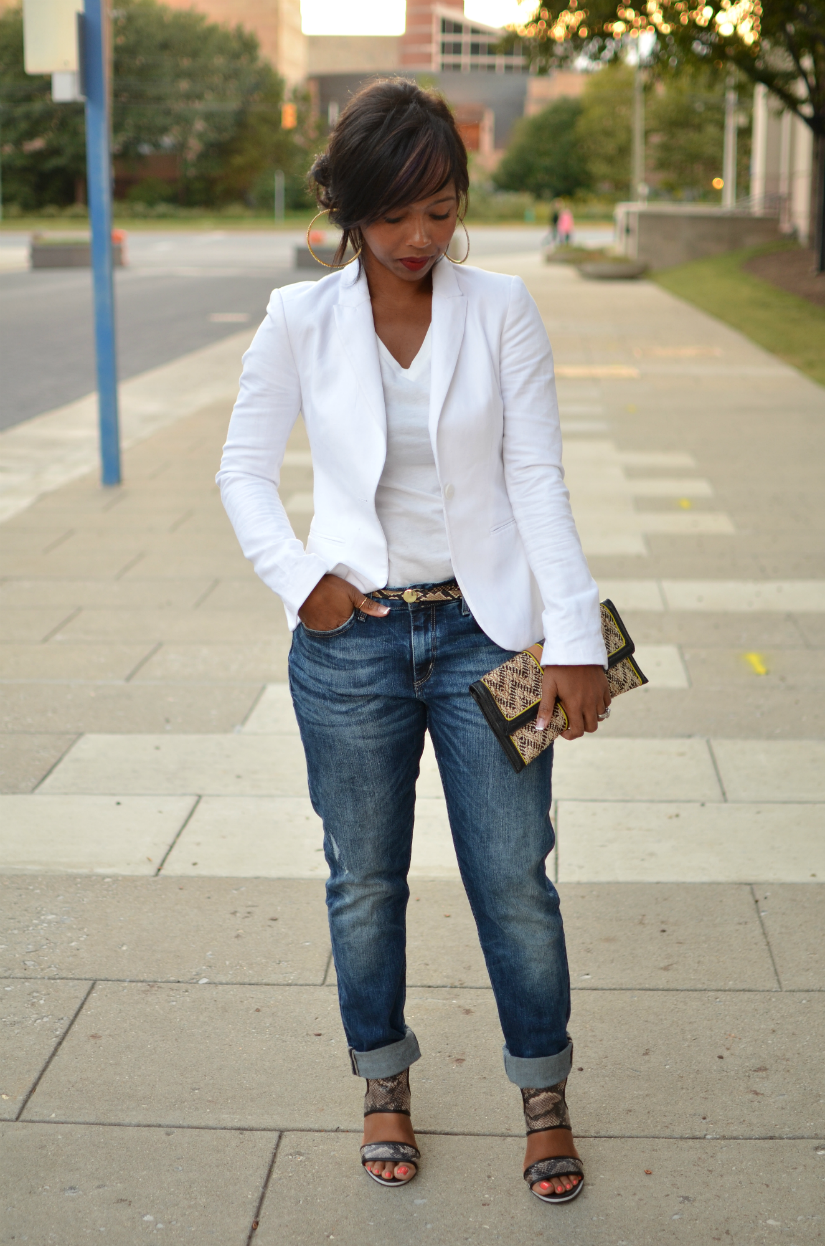 White blazer outfit idea