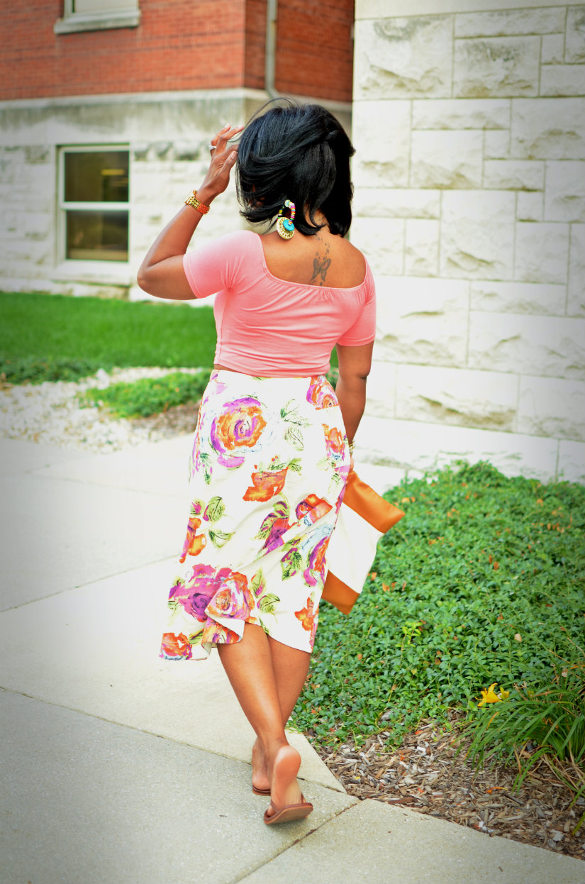 How to style a floral skirt and crop top