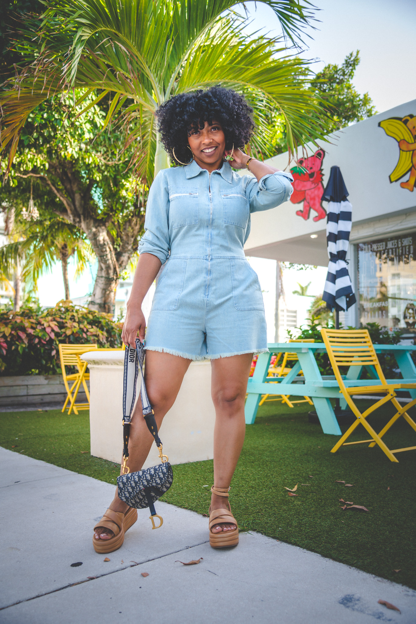 Sweenee Style, Summer Outfit Idea, How to dress for summer, How to wear a denim romper, Denim Romper, Free people sandals, indianapolis fashion blog, indianapolis style blogger, how to dress for summertime, black girls who blog