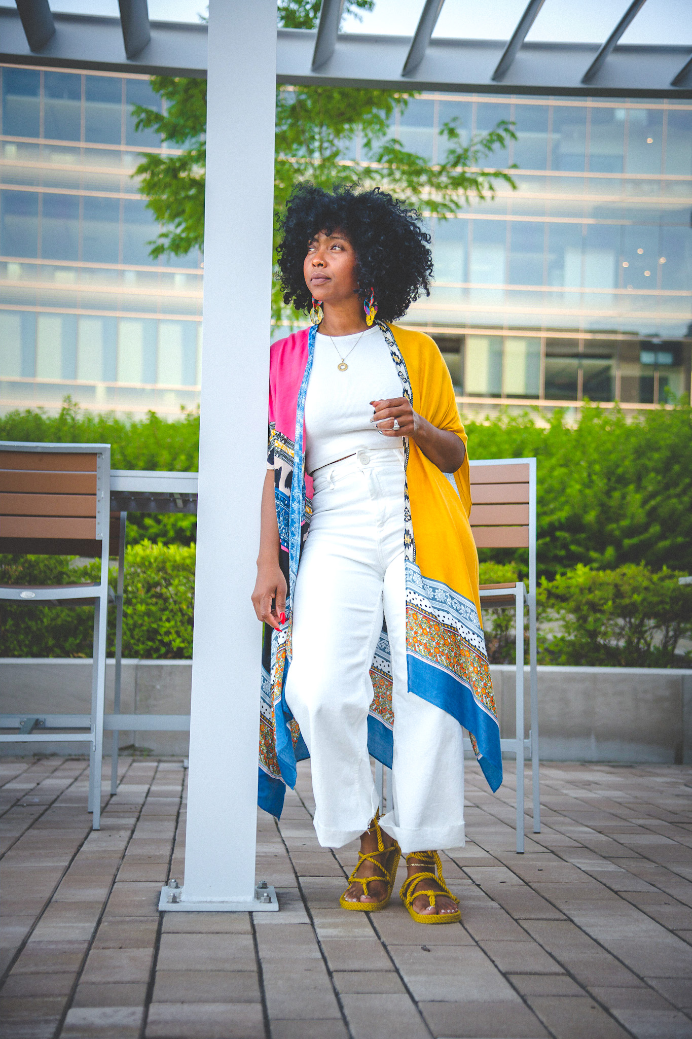 SWEENEE STYLE, MUST HAVE SUMMER ITEMS, INDIANAPOLIS FASHION BLOGGER, BLACK GIRLS WHO BLOG, HOW TO STYLE NATURAL HAIR, HOW TO WEAR A KIMONO, KIMONO STYLE