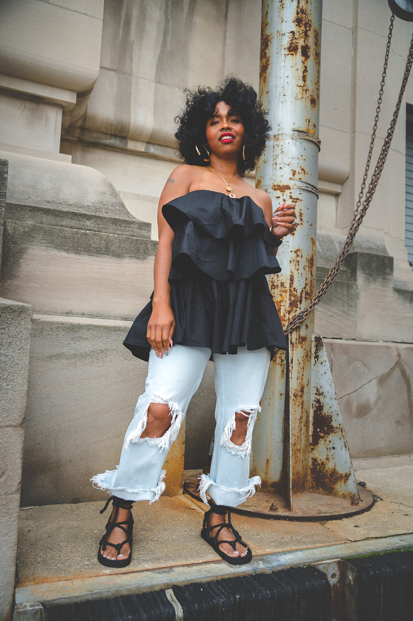 Sweenee Style, Free People Maggie Jeans, Free People Style, How to wear distressed denim, Indianapolis Fashion Blog, Indiana Style Blog, Indianapolis Fashion Blogger