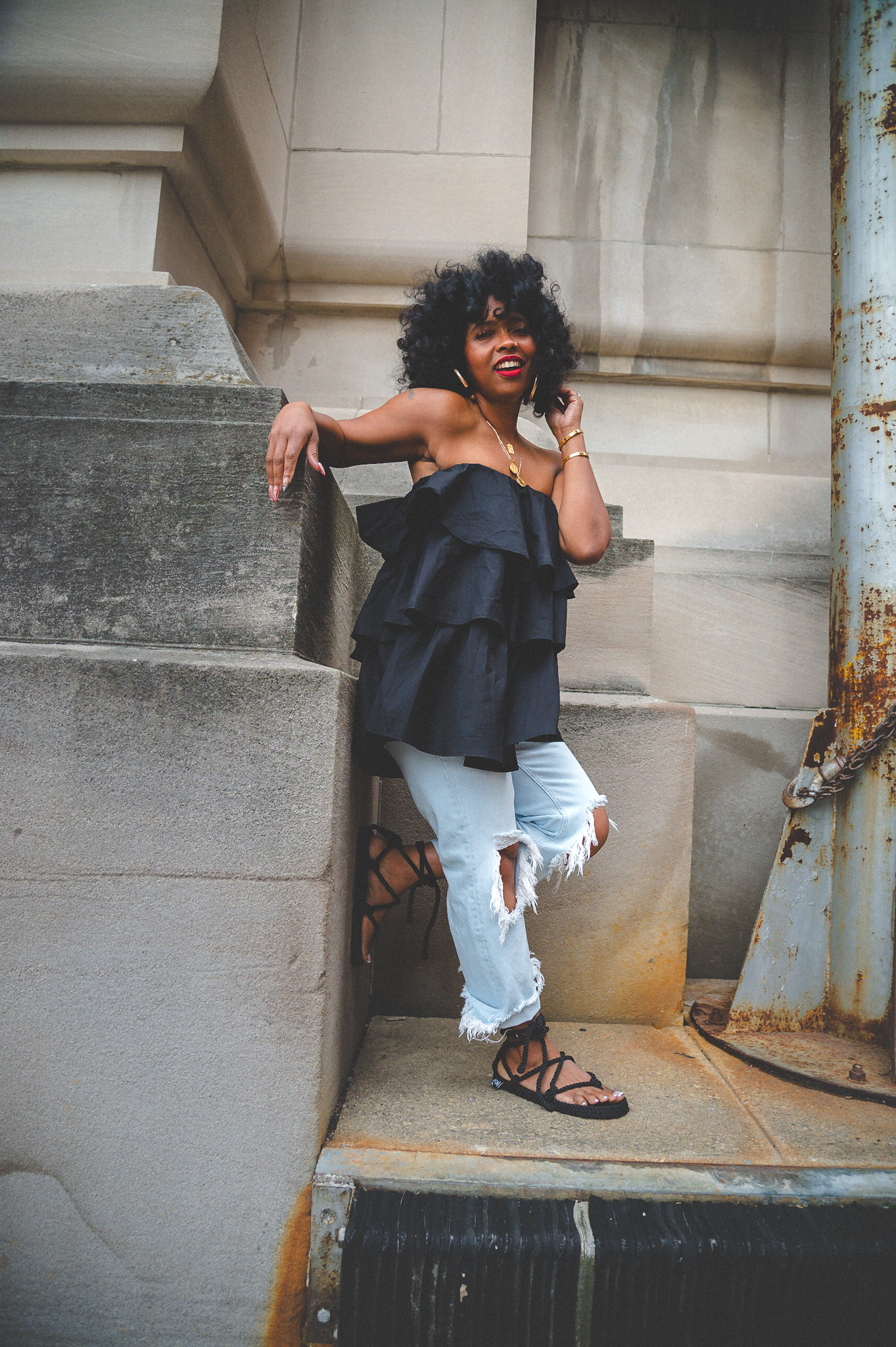 Sweenee Style, Free People Maggie Jeans, Free People Style, How to wear distressed denim, Indianapolis Fashion Blog, Indiana Style Blog, Indianapolis Fashion Blogger
