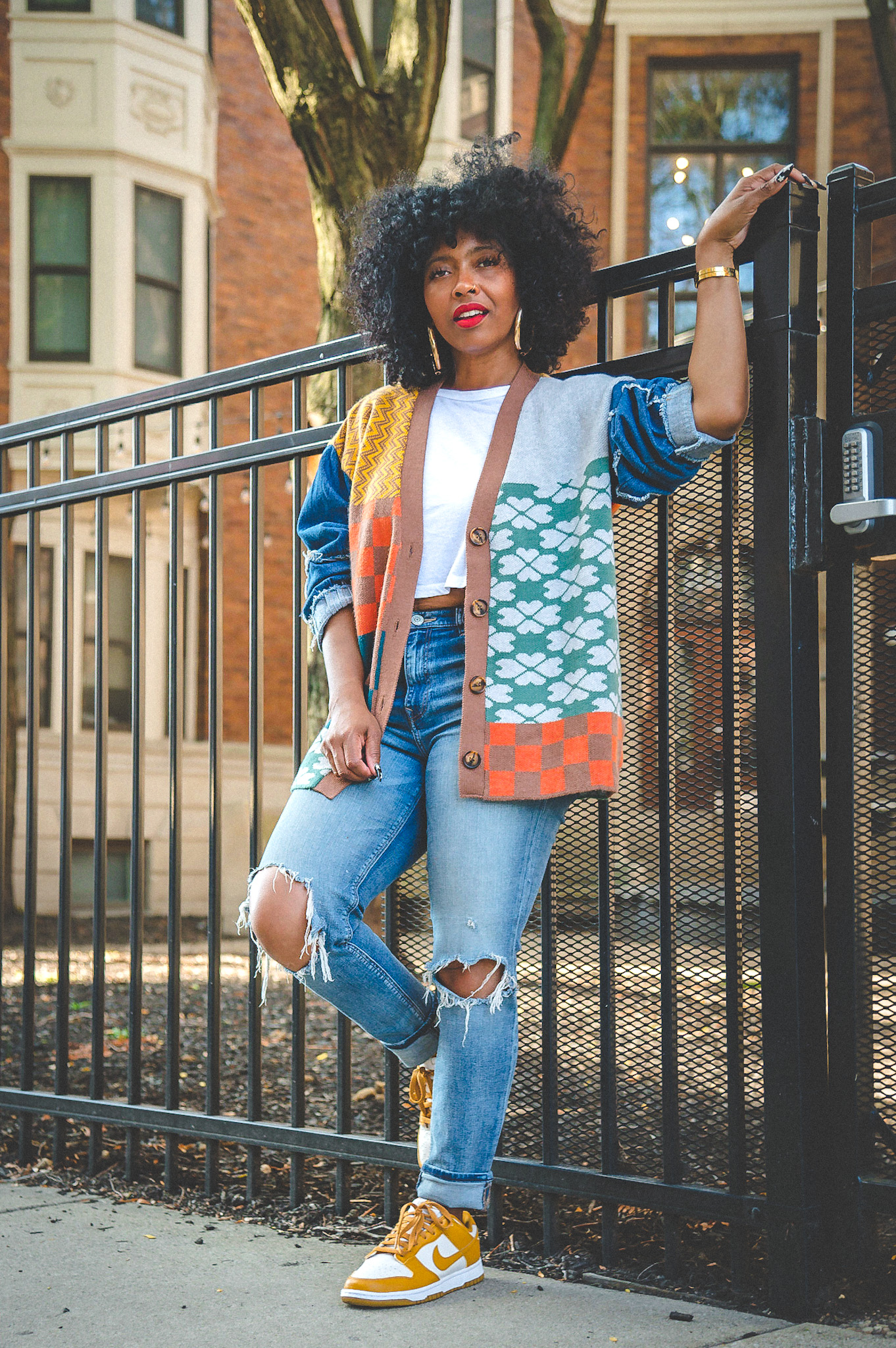 Sweenee Style, Fall 2022, Fall outfit, Natural hair styles, Natural Curls, How to wear a Cardigan, Indianapolis Style Blogger, 