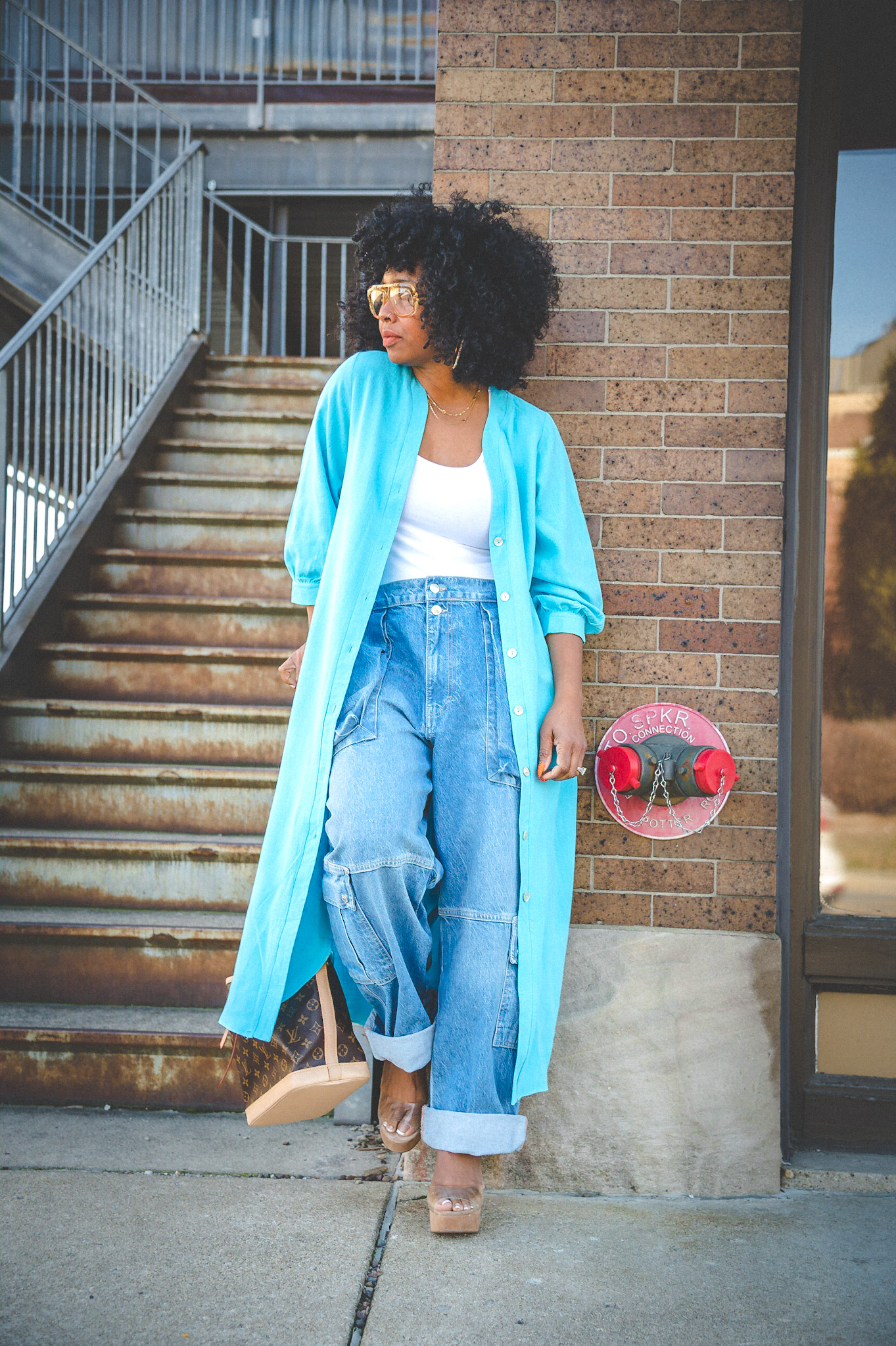 Sweenee Style, Spring Outfit Ideas, Free People Jeans, How to wear Denim Cargo Jeans, Louis Vuitton, Black Girls who Blog, Fashion Influencer, Indianapolis Fashion Blog, womans fashion for winter outfits, outfit ideas, outfit inspiration, outfits fashion, outfit, outfit casual, outfit fashion, outfits ideas, outfit idea, outfit