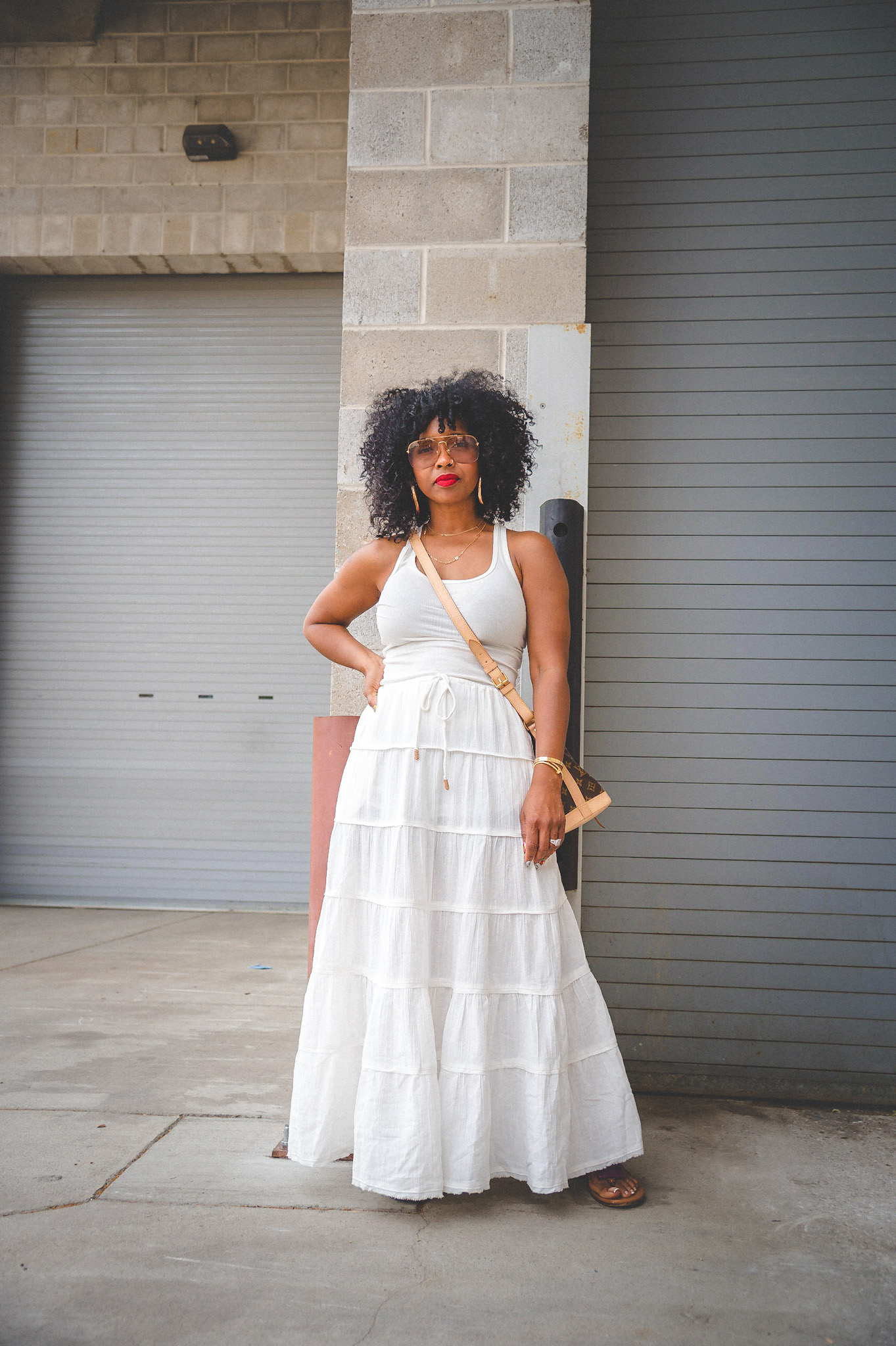 SWEENEE STYLE, FREE PEOPLE STYLE,  SUMMER OUTFIT, HOW TO WEAR CREAM, CREAM SKIRT, MAXI SKIRT OUTFITS, NATURAL HAIRSTYLES, BLOGGER, INDIANAPOLIS BLOGGER, INDIANAPOLIS INFLUENCER, INDIANA FASHION CONTENT CREATOR